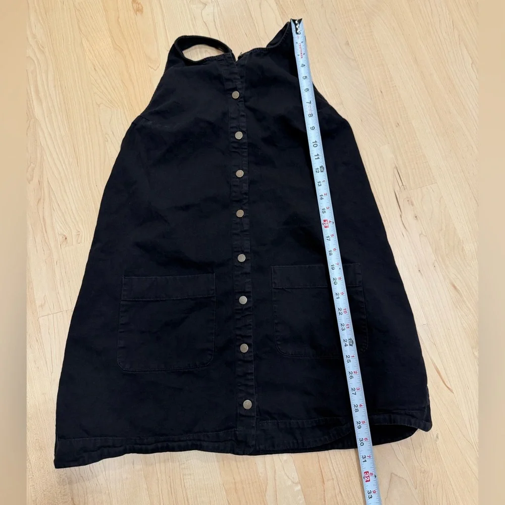 Free People Black Button-Front Mini Dress